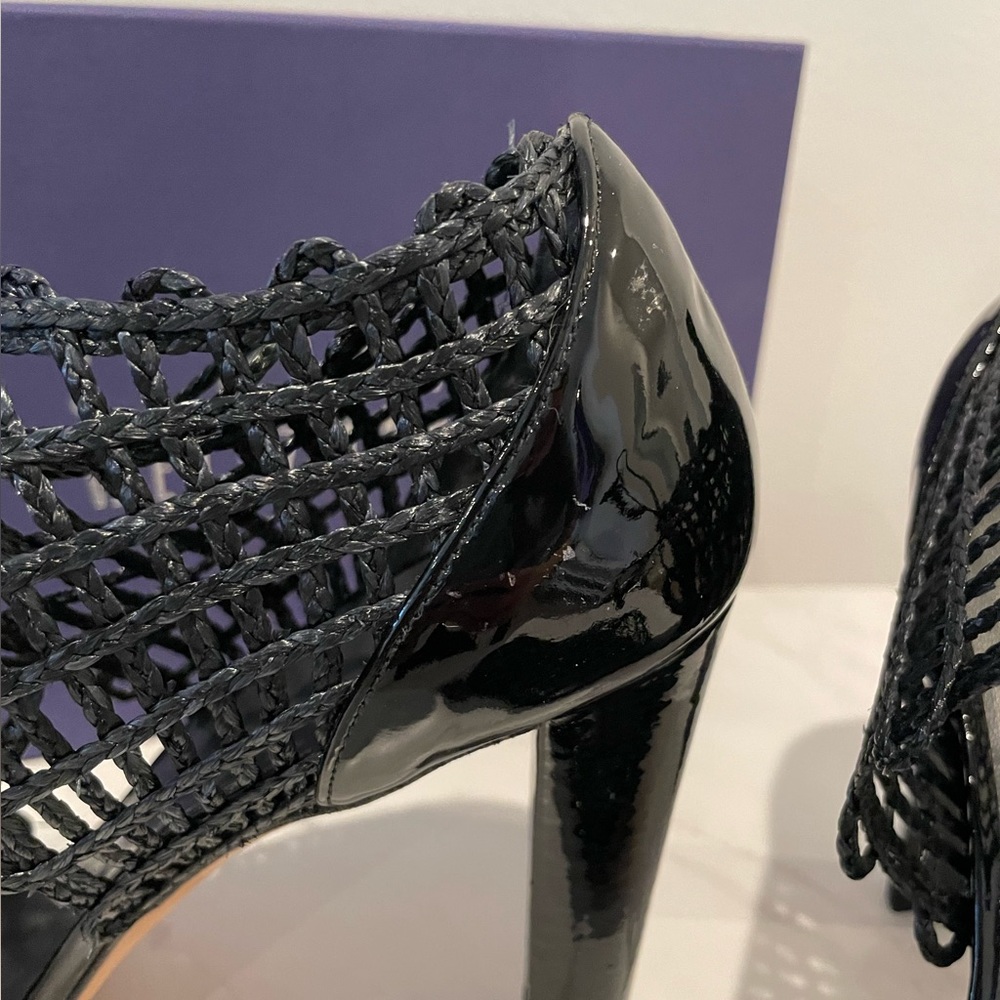 Designer Stuart Weitzman Black String Apart Flax … - image 6